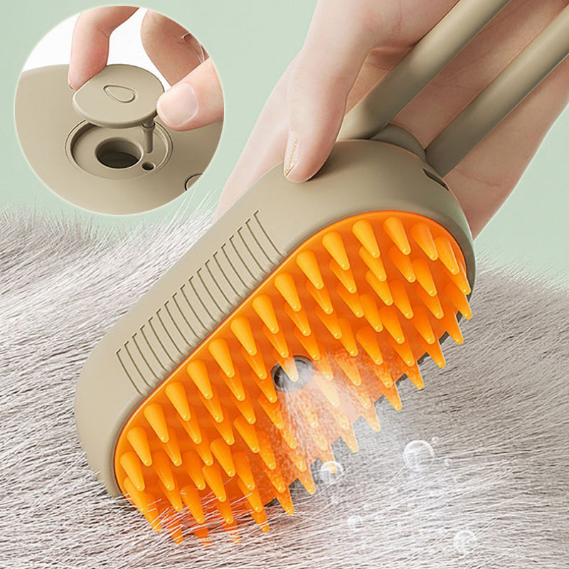 Rechargeable Steamy Pet Grooming Brush – 3-in-1 Hair Removal & Massage Comb for Cats & Dogs