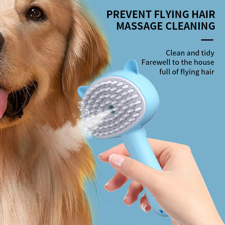Rechargeable Mist Grooming Brush – Self-Cleaning Detangling Slicker for Cats & Dogs