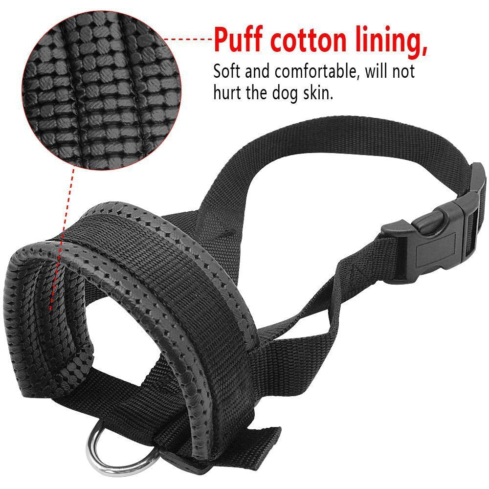 Breathable Dog Muzzle – Adjustable Nylon Anti-Bark Guard for Small & Large Dogs